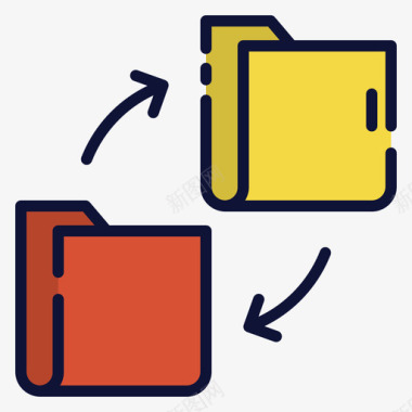 共享文件夹网络营销5线性颜色图标