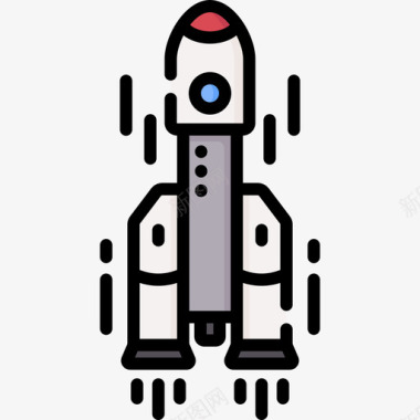 火箭未来科技26线性颜色图标