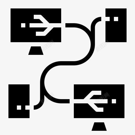 计算机通信连接svg_新图网 https://ixintu.com 通信 计算机 连接 网络 服务器 黑色