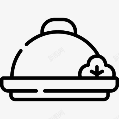食物盘烤肉58线性图标