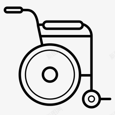 轮椅患者医疗线图标图标