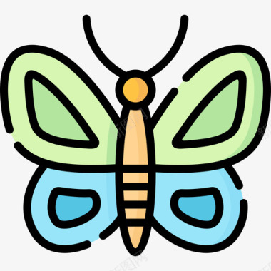 蝴蝶自然161线性颜色图标