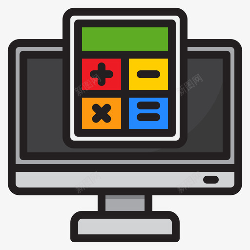 计算器计算机应用4线颜色svg_新图网 https://ixintu.com 计算器 计算机 应用 颜色