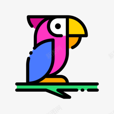 鹦鹉马戏团103线性颜色图标