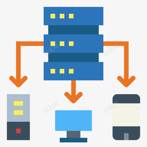 服务器数据传输5扁平svg_新图网 https://ixintu.com 服务器 数据传输 扁平