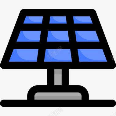 太阳能电池板智能家庭37线性颜色图标