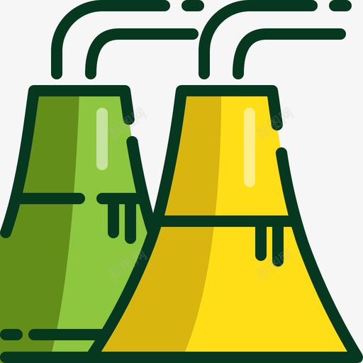 核电站能源和电力9线性颜色svg_新图网 https://ixintu.com 核电站 能源 电力 线性 颜色