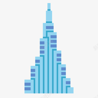 哈里发塔45号地标平坦图标