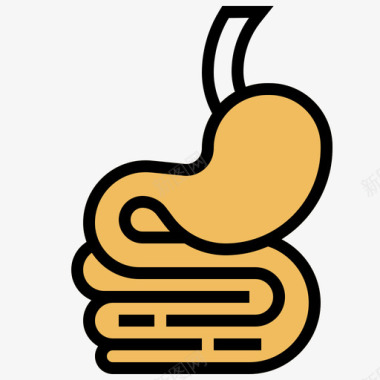 胃人体器官18黄影图标