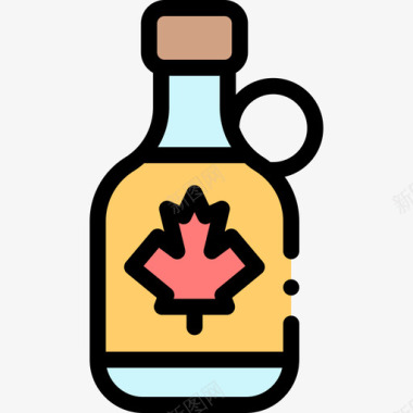 枫糖浆加拿大17线性颜色图标