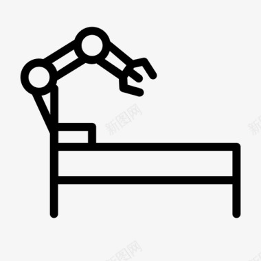 带机器人的病床手臂创新图标