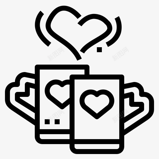 咖啡爱情和情人节5直系svg_新图网 https://ixintu.com 咖啡 爱情 情人节 直系
