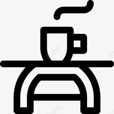 咖啡桌家具190线性图标