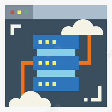网络托管数据传输5扁平图标