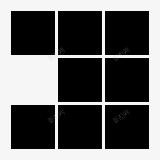 黑色网格21黑色网格219x9svg_新图网 https://ixintu.com 网格 黑色 9x9 瓷砖 3x3