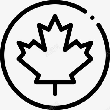 枫叶加拿大16线形图标