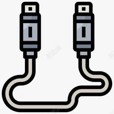 电缆计算机组件10线颜色图标