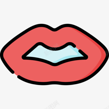 嘴唇妇女节19线性颜色图标