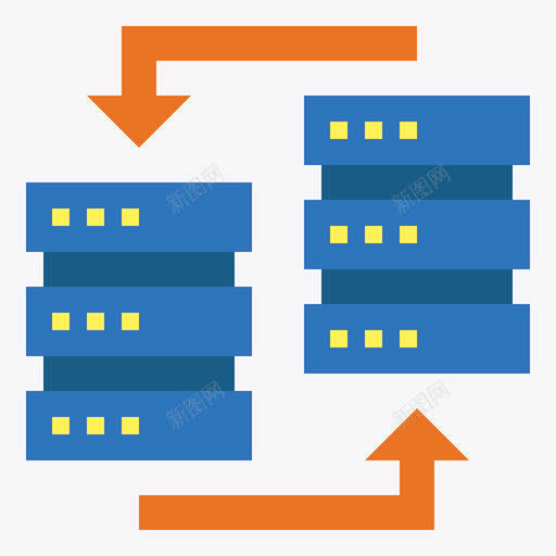 数据库数据传输5平面svg_新图网 https://ixintu.com 数据库 数据传输 平面