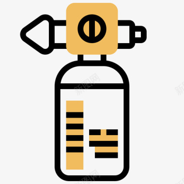 氧气罐潜水元素2黄色阴影图标
