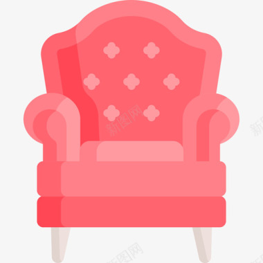 扶手椅家具63扁平图标