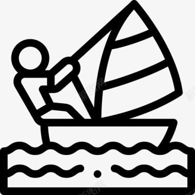 帆船水上运动2直线型图标