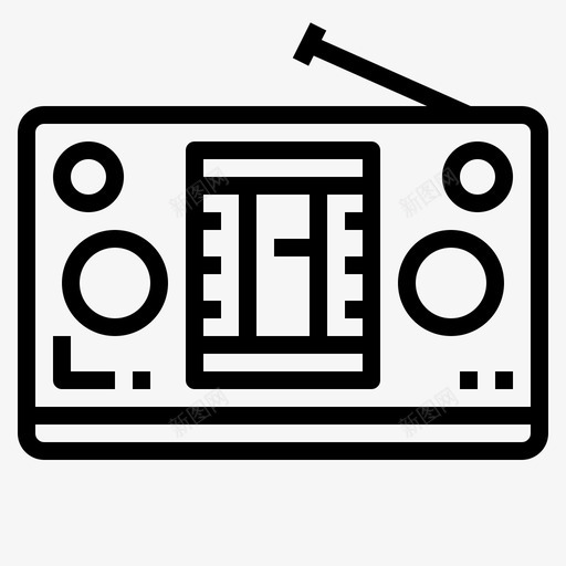 收音机收音机15线性svg_新图网 https://ixintu.com 收音机 线性