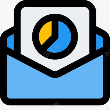 电子邮件商务与绩效2线性颜色图标