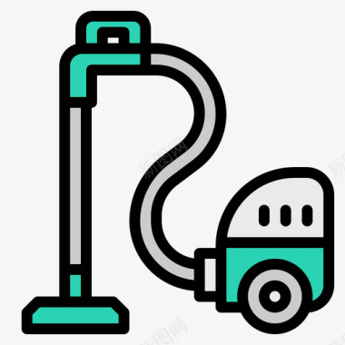 真空吸尘器家用电器1线性颜色图标