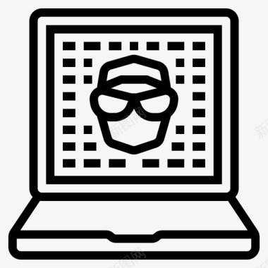 网络犯罪匿名黑客图标