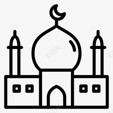 清真寺精神29直线图标