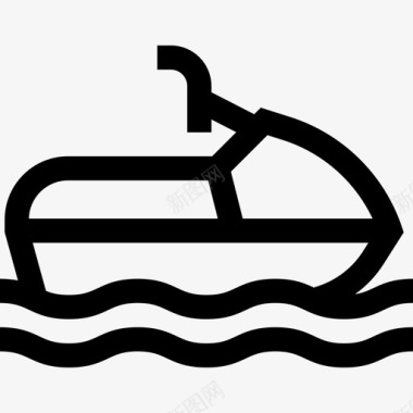 摩托艇水上运动7直线型图标