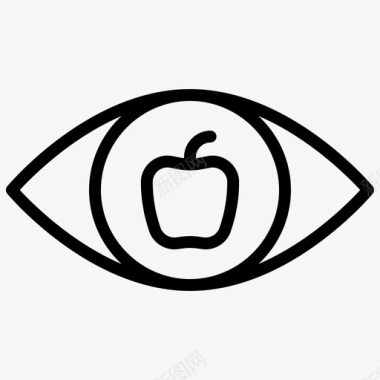 眼睛苹果观察图标