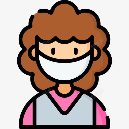 女人头像戴着医用面具7线性颜色svg_新图网 https://ixintu.com 女人 头像 戴着 医用 面具 线性 颜色