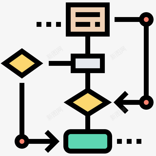 流程图研究和分析6线性颜色svg_新图网 https://ixintu.com 流程图 研究 分析 线性 颜色