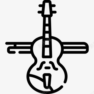 小提琴艺术设计27直线图标