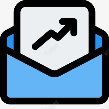 电子邮件商务与绩效2线性颜色图标