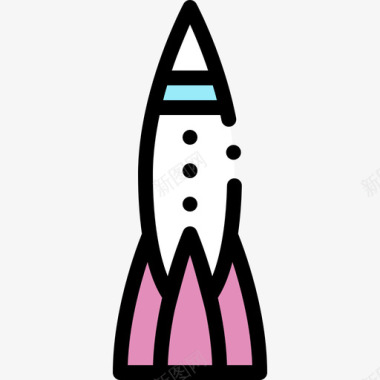 火箭团队合作110线性颜色图标