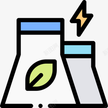工厂可持续能源53线性颜色图标