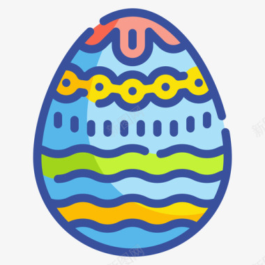 鸡蛋复活节78线形颜色图标