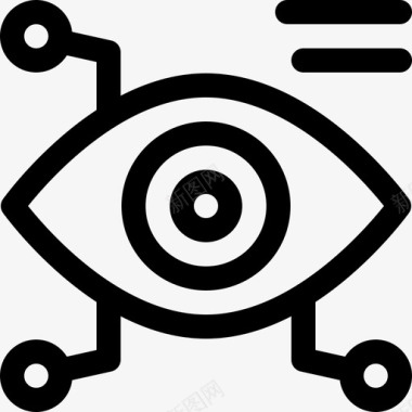 眼睛扫描仪智能家居111线性图标