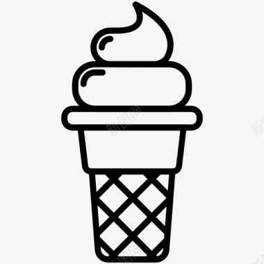 冰淇淋筒新鲜冰淇淋图标