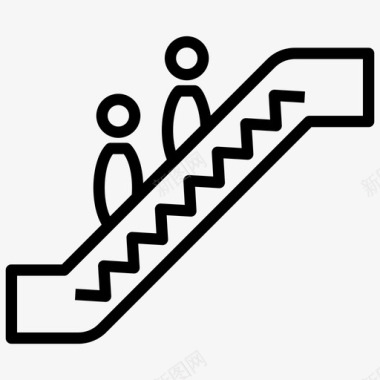 电子扶梯电子楼梯电梯图标