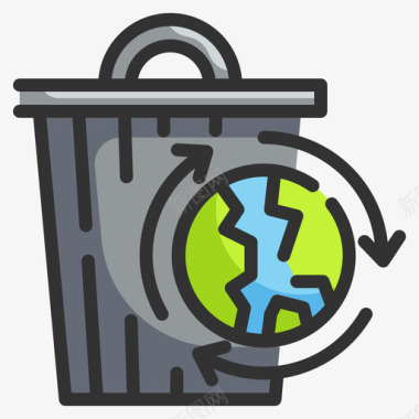 回收利用气候变化41线性颜色图标