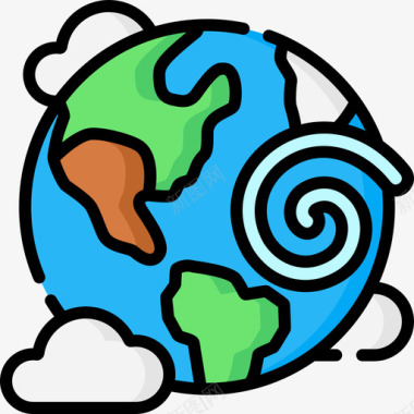 气候变化地球母亲日21线性颜色图标