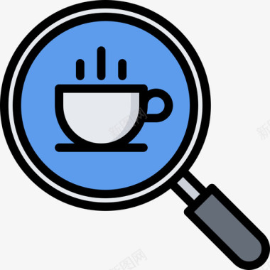 咖啡杯47号咖啡厅彩色图标