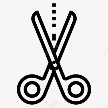 剪刀家用工具1线状图标