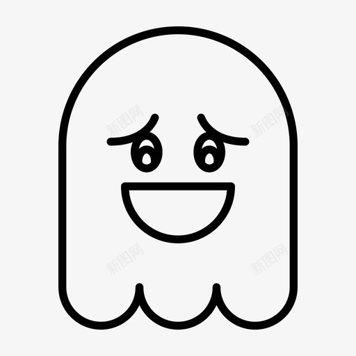 鬼魂表情符号万圣节svg_新图网 https://ixintu.com 表情 幽灵 鬼魂 符号 万圣节 微笑 1行