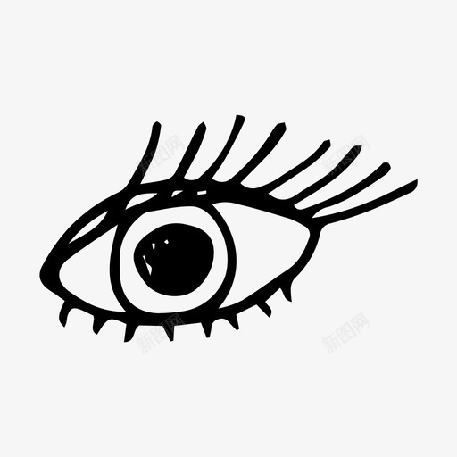 眼睛涂鸦素描svg_新图网 https://ixintu.com 眼睛 涂鸦 素描