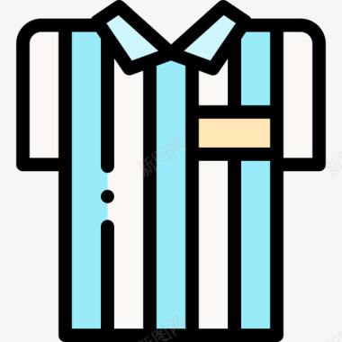 裁判球衣美式足球61直线颜色图标